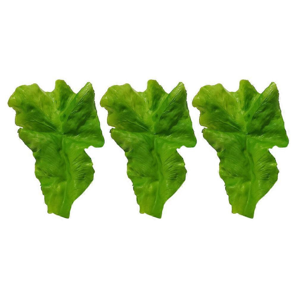Kricely (As Show, One Size) 3Pcs Lifelike Lettuce Leaf Adornment Vegetable Leaf Model Simulated Vegetable Decor
