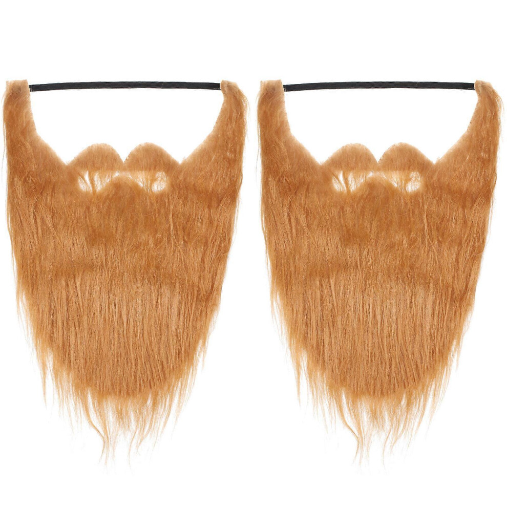 Kricely (As Show, One Size) 2Pcs Halloween Fake Beard Masks Simulation Mustaches For Party