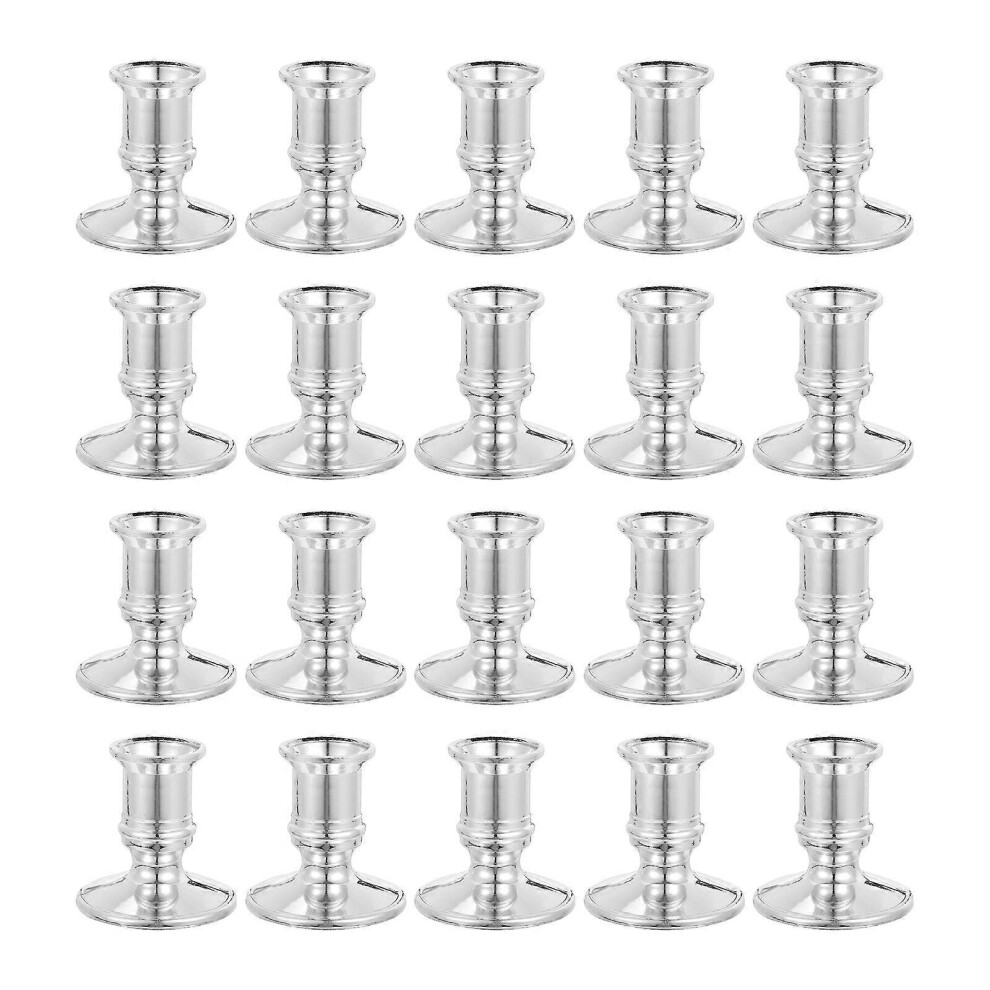 Kricely (As Show, One Size) 20Pcs Plastic Modern Traditional Dinner Candlesticks Pillar Candle Base Holder