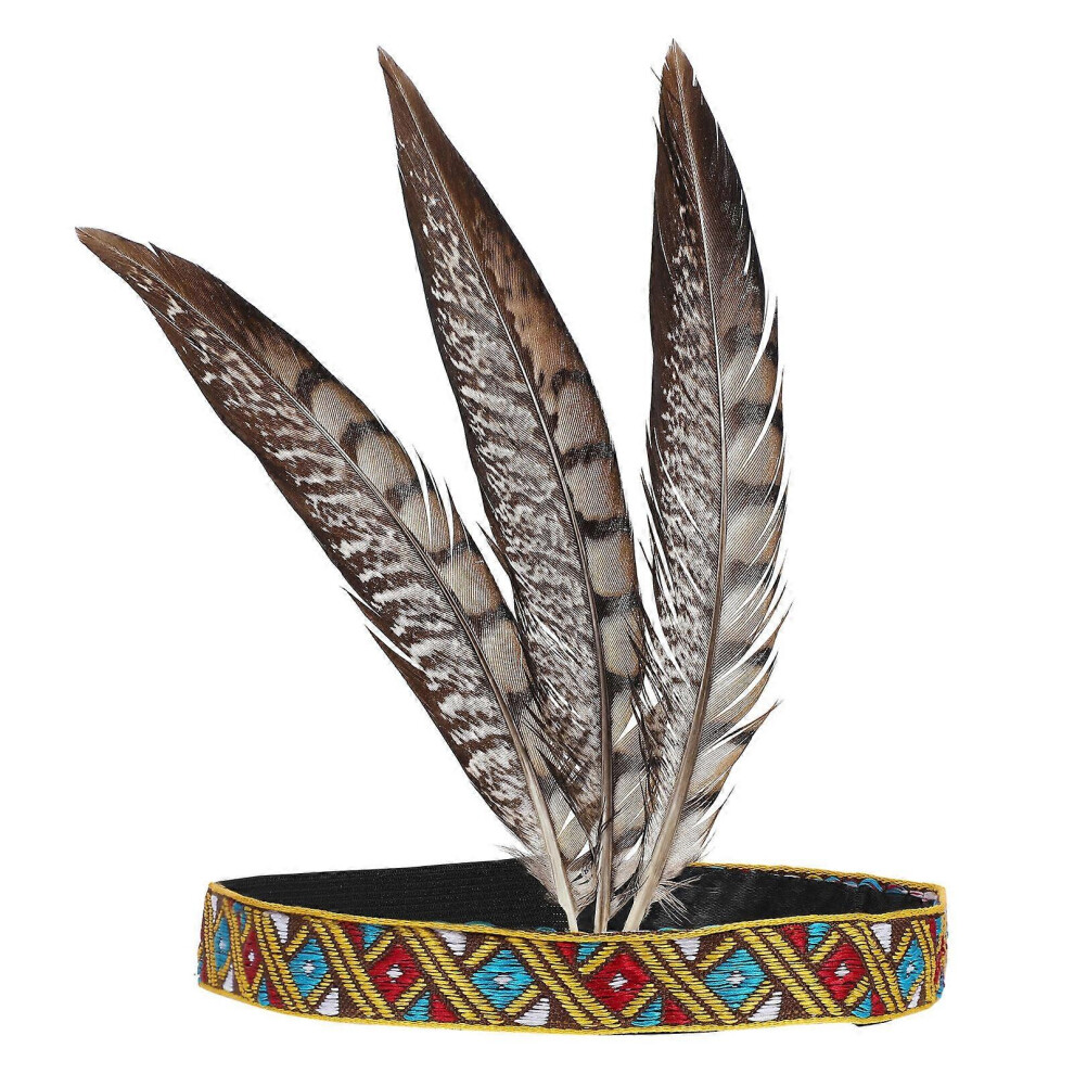 Kricely (As Show, One Size) Pretyzoom Feather Headband Children Headpiece Stage Costume Headwear Festival Feather Hairdress For Party Performances