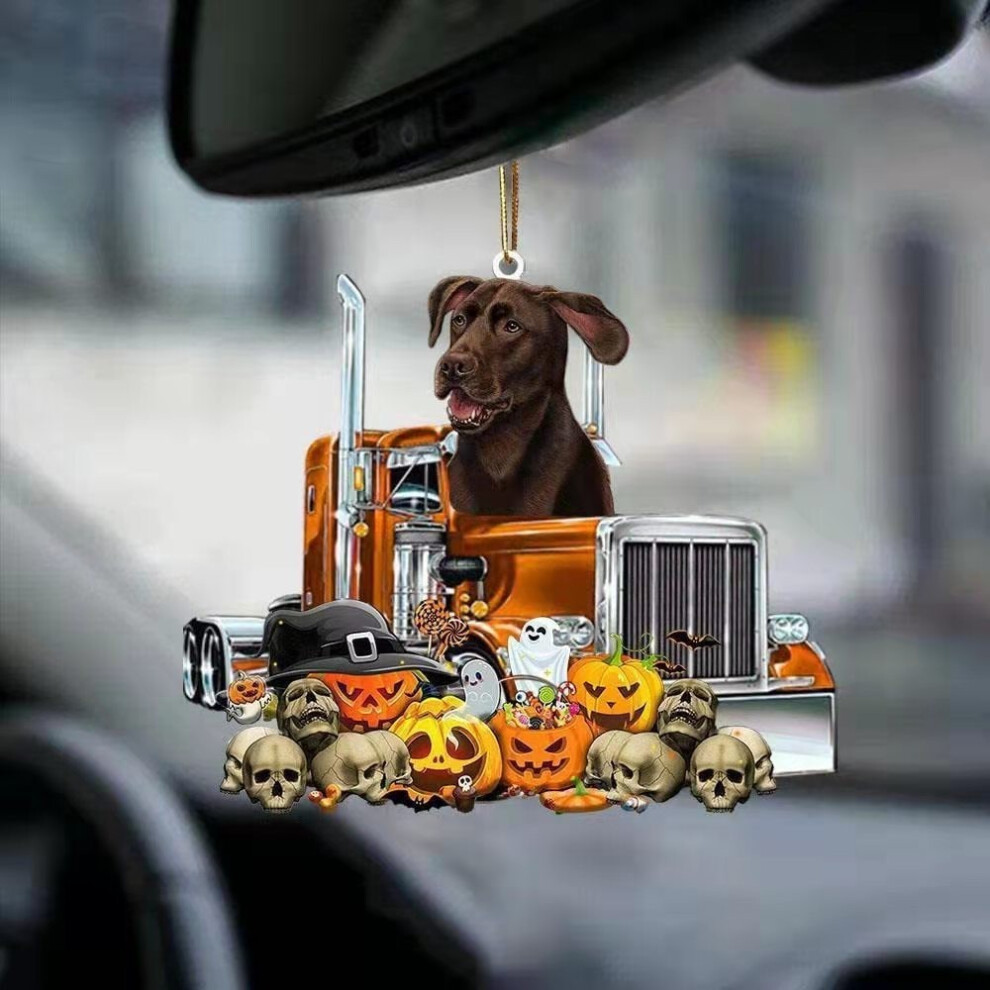 (8)Charmante décoration acrylique Halloween citrouille chat et chien voiture parfait pour décoration maison