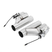 (As show, One size) Stainless Steel 3in Electric Exhaust Downpipe Cutout Y-Pipe Valve with Remote Controller Kit