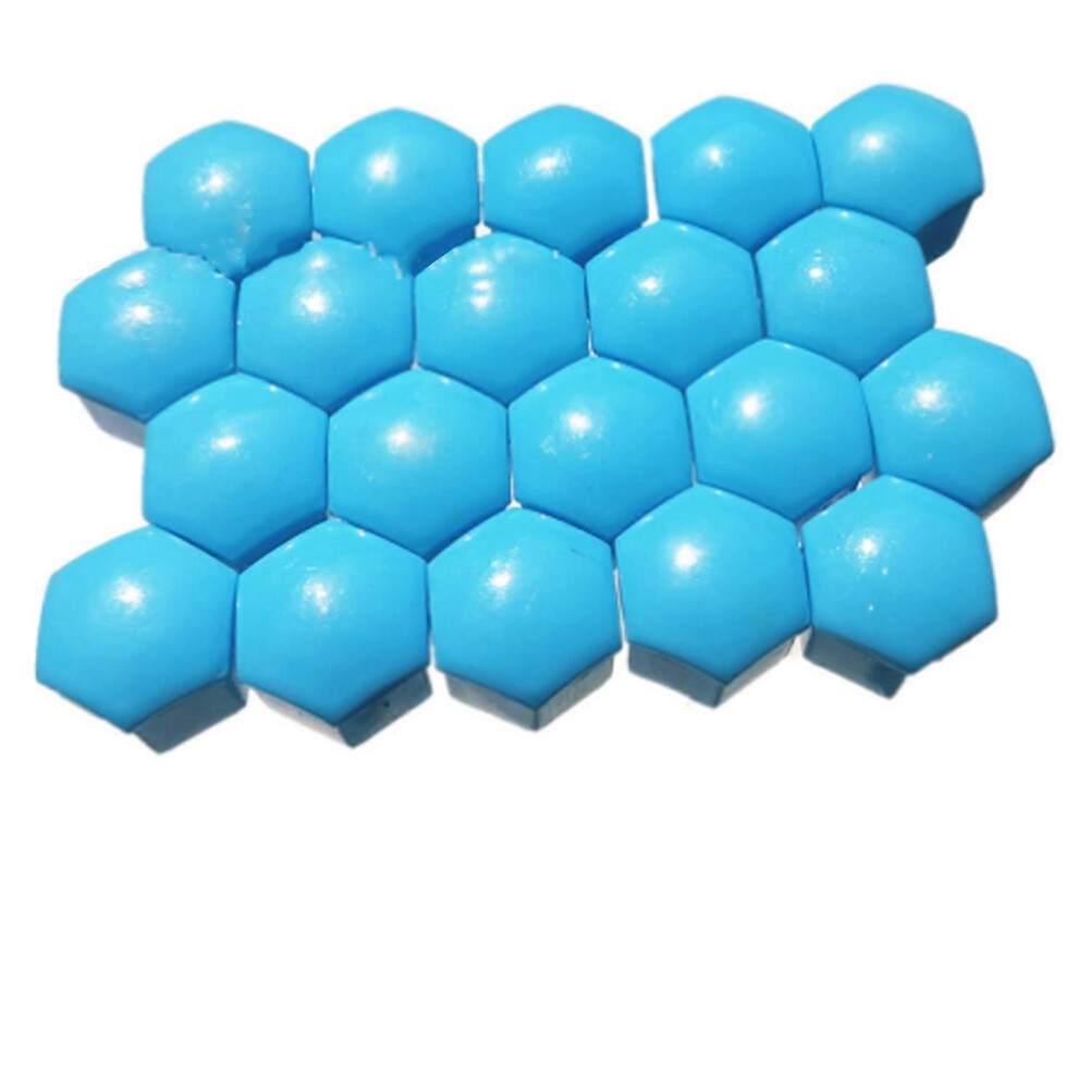 (As Show, One Size) 20Pcs Car Wheel Hub Nut Protective Cover Dustproof Decoration Snap In Abs Plasticblue 19Mm/0.75In 6909775639184