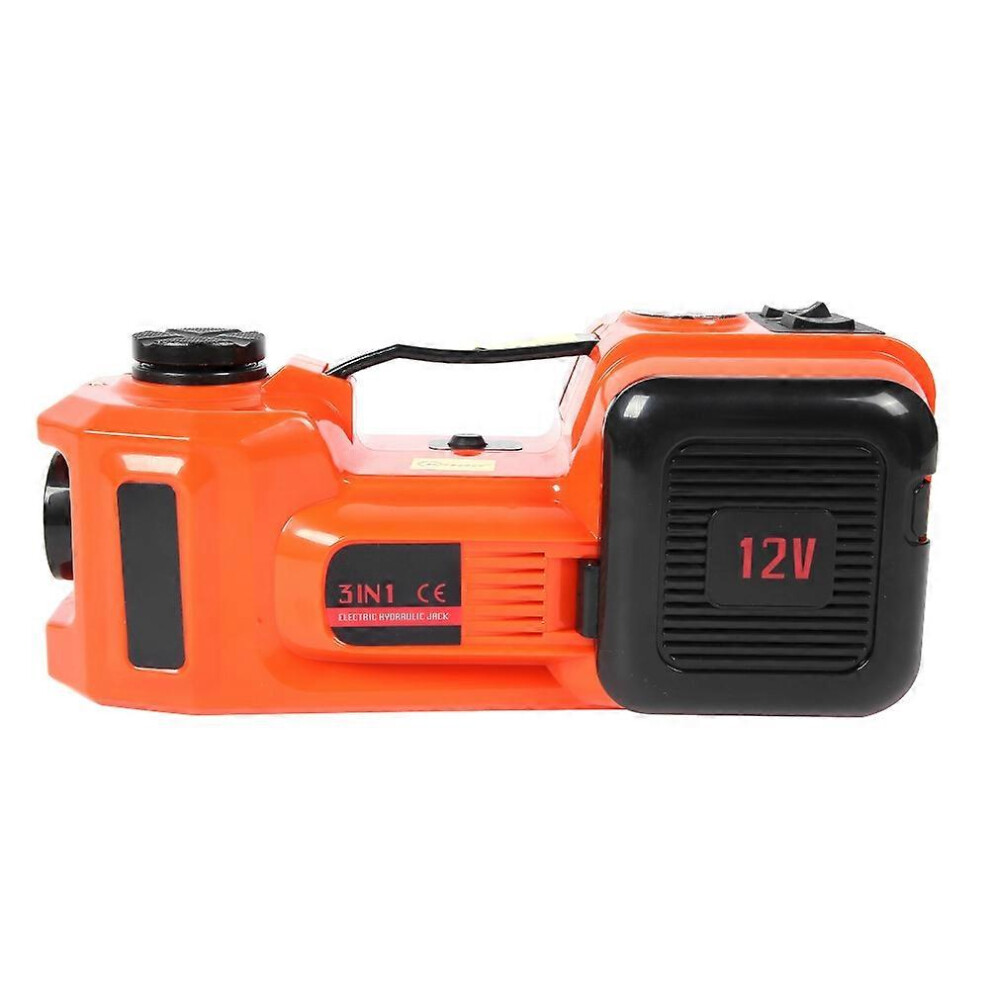 (As Show, One Size) 3 In 1 Multifunction Electric Hydraulic Jack Power Air Pump Safety Hammer Flashlight Set 12V 5T 6909775578650