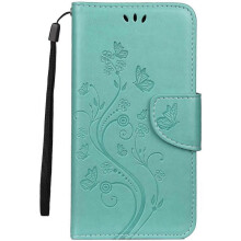 (Green) iPhone 13 pro Max Wallet Case, iPhone 13 pro Max 6.1 inches Durable Case, Flower Butterfly Pattern Premium PU Leather Magnetic Case with Credit Cards