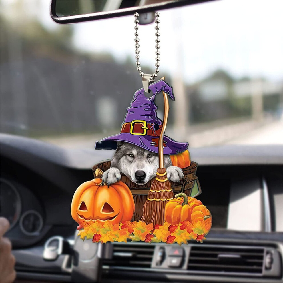 (4)Charmante décoration acrylique Halloween citrouille chat et chien voiture parfait pour décoration maison