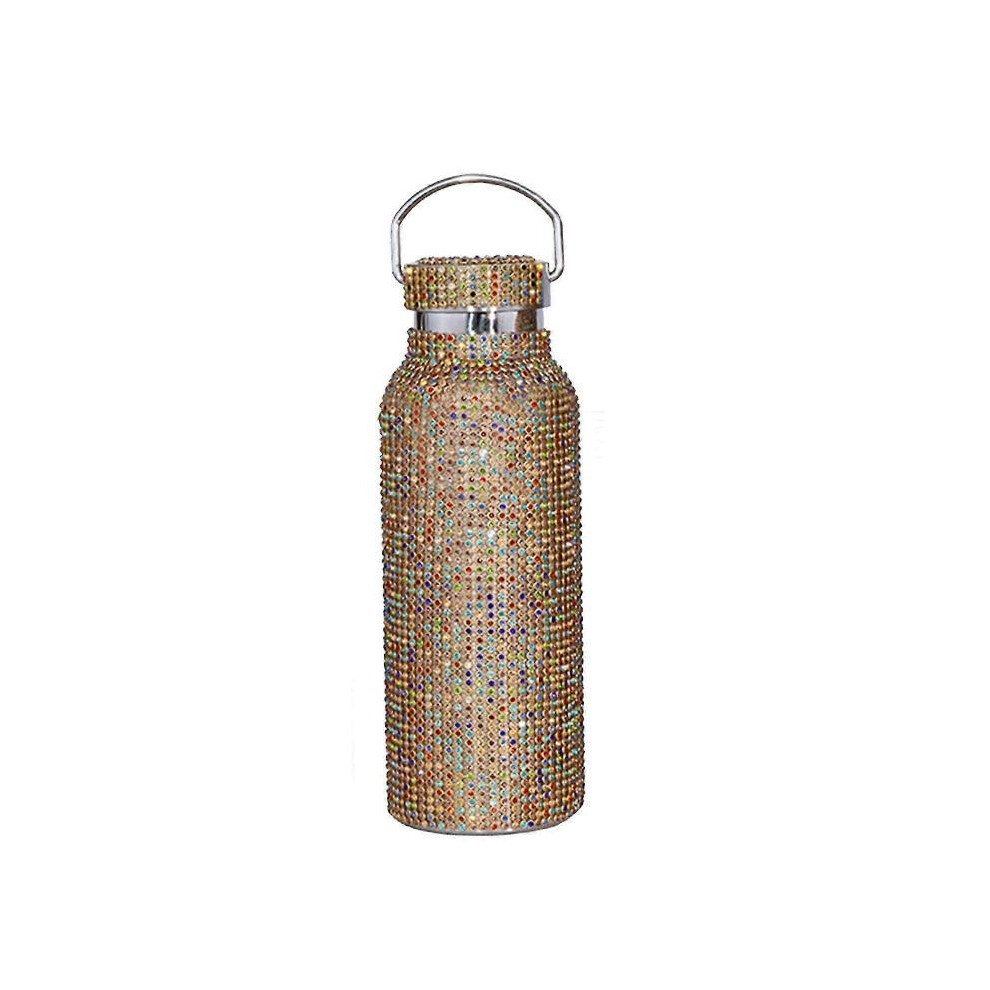 (colorful) Diamond Water Bottle Bling Rhinestone Stainless Steel 500 Ml, Rainbow-image-OPC-PH28N6N-NEW