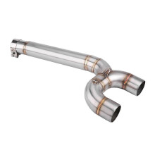 (As show, One size) Motorcycle Full Exhaust System Middle Pipe Link Connect for Yamaha FZ6 FZ6-N 2004-2009