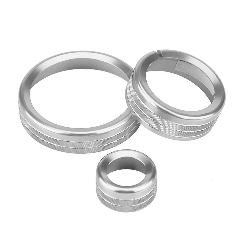 (As Show, One Size) 3Pcs Car Center Control Multimedia Knob Circle Cover Trim For Alfa Romeo Giulia Stelvio(Silver) Silver 6909775645222