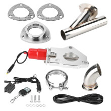 (As show, One size) 2.5in Stainless Steel YPipe Car Modification Exhaust CutOut Kit Remote Control