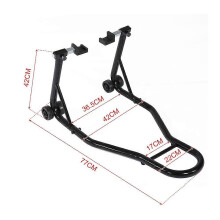(As show, One size) Heavy Duty Motorcycle Motorbike Front & Rear Lift Stand Set