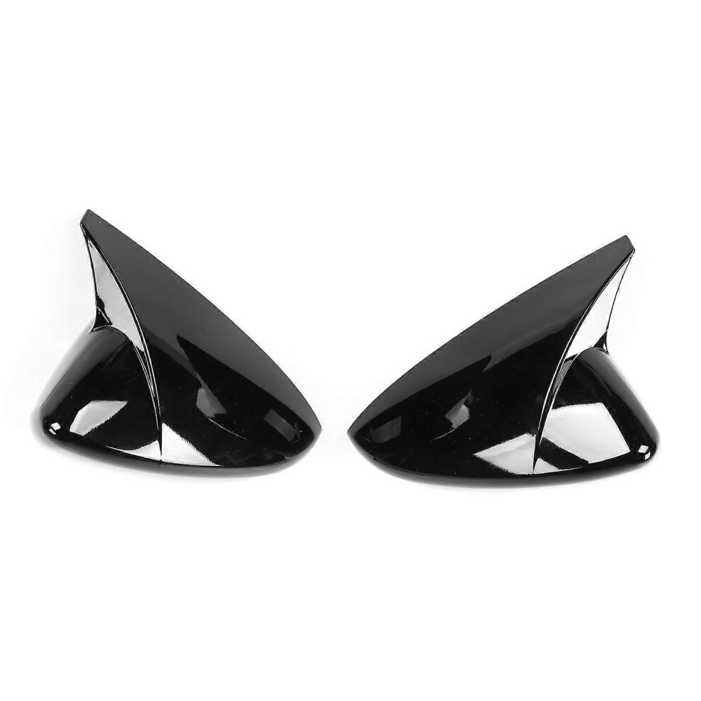 (As Show, One Size) Pair Horn Style Side Mirror Cap Housing Protector Cover Fit For Mazda 3 Axela 2020Black 6909775661604