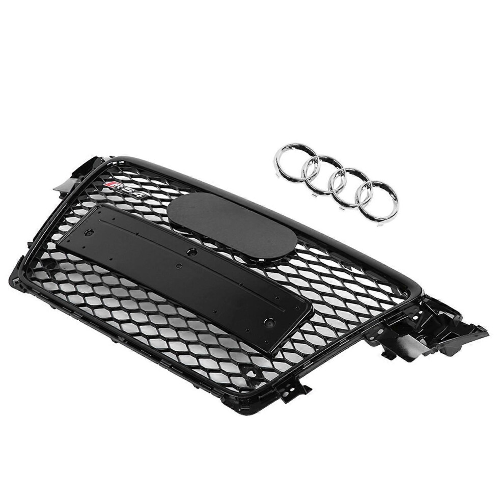 (As Show, One Size) For Rs4 Style Front Sport Hex Mesh Honeycomb Hood Grill Gloss For A4/S4 B8 09Â12 Black 6909775537985