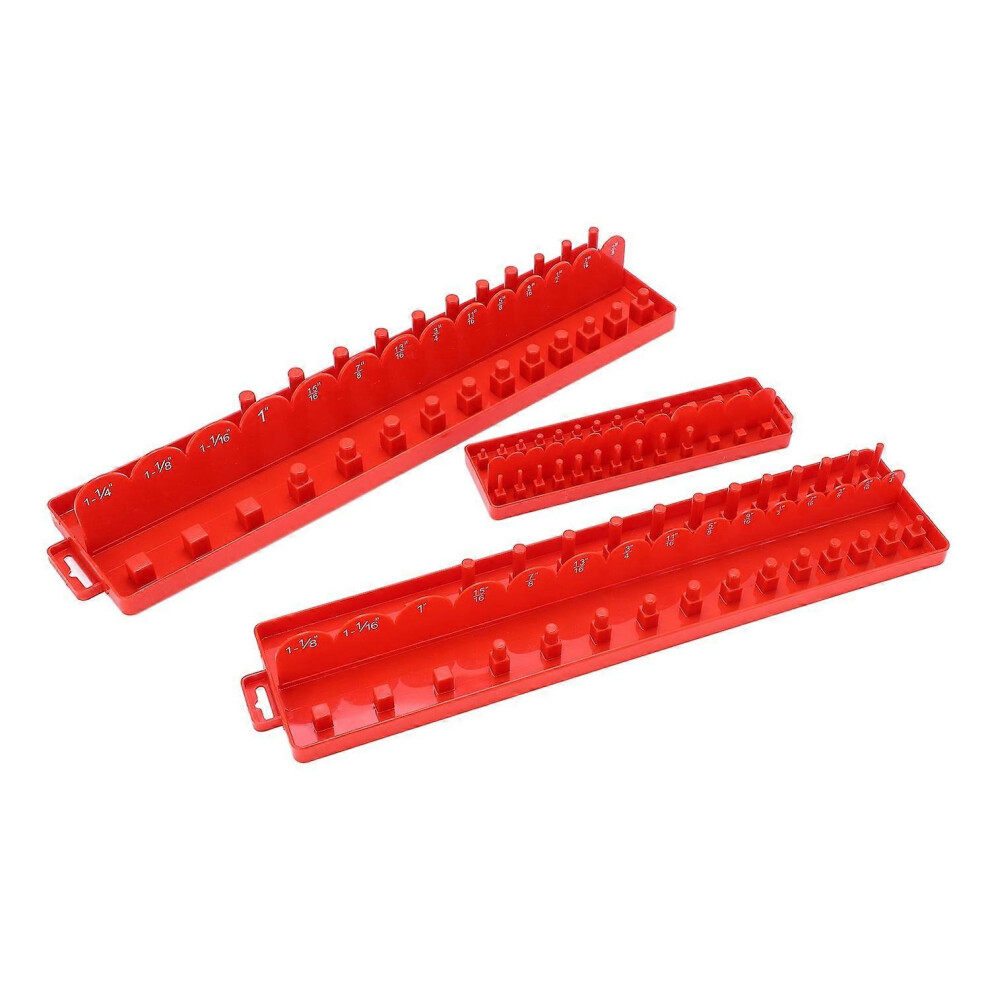 (As Show, One Size) 3Pcs Socket Organizer Tray Set Socket Storage Multifunction For Auto Car Repair Toolbox 6909775613986
