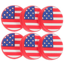 (As show, One size) 6PCS Silicone Tennis Racket Vibration Dampeners American Flag Tennis Racquet Absorbers Tennis Racket Strings Dampers for Players