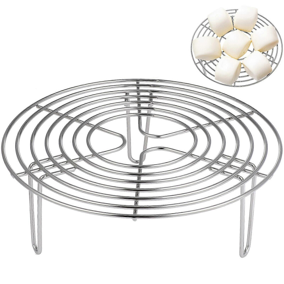 Kricely (As Show, One Size) Stainless Steel Steamer Rack Multifunctional Round Cooling Rack For Steaming Cooking And Baking