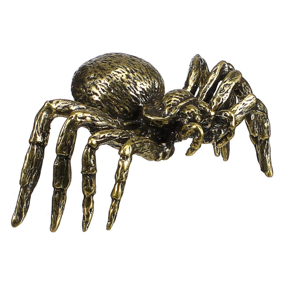 Kricely (As Show, One Size) 1Pc Home Scene Layout Prop Creative Spider Adornment Delicate Brass Spider Decor