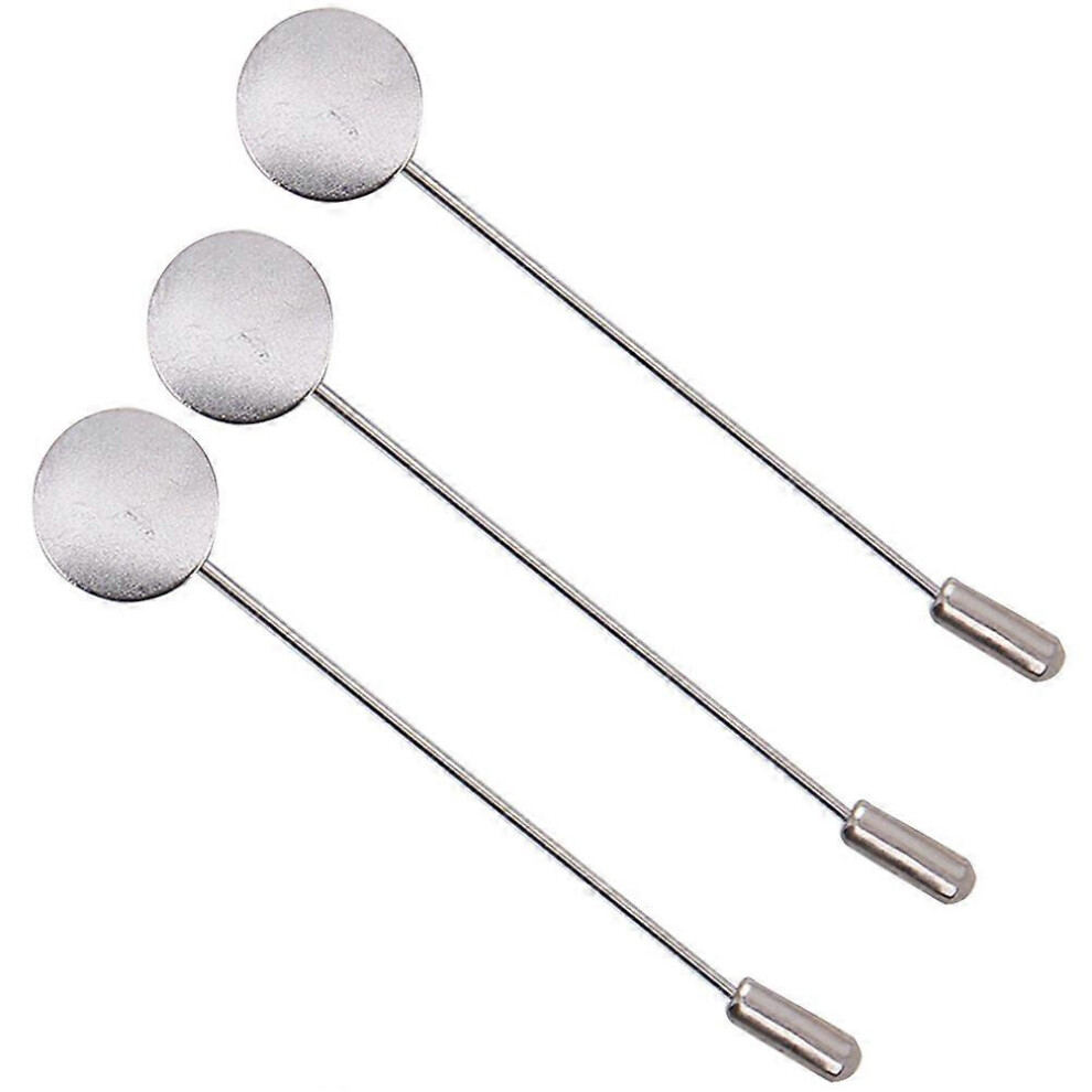 Kricely (As Show, One Size) 50Pcs Fashion Round Tray Safety Word Pin Tray Diy Brooches Needle Suit Tie Hat Scarf Badge For Diy Jewelry Accessories(Silver) Silver