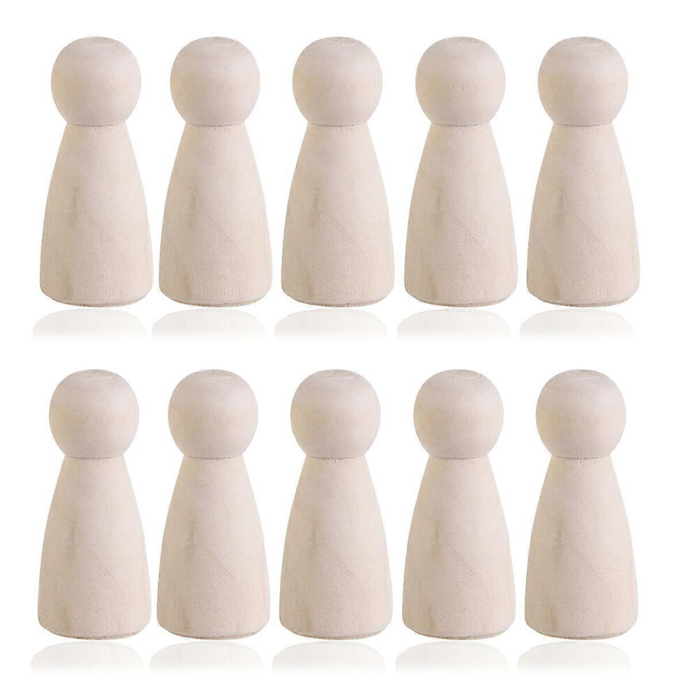 Kricely (As Show, One Size) 10Pcs Diy Plain Blank Wooden Peg Dolls Bride Figures Wedding Cake Toppers