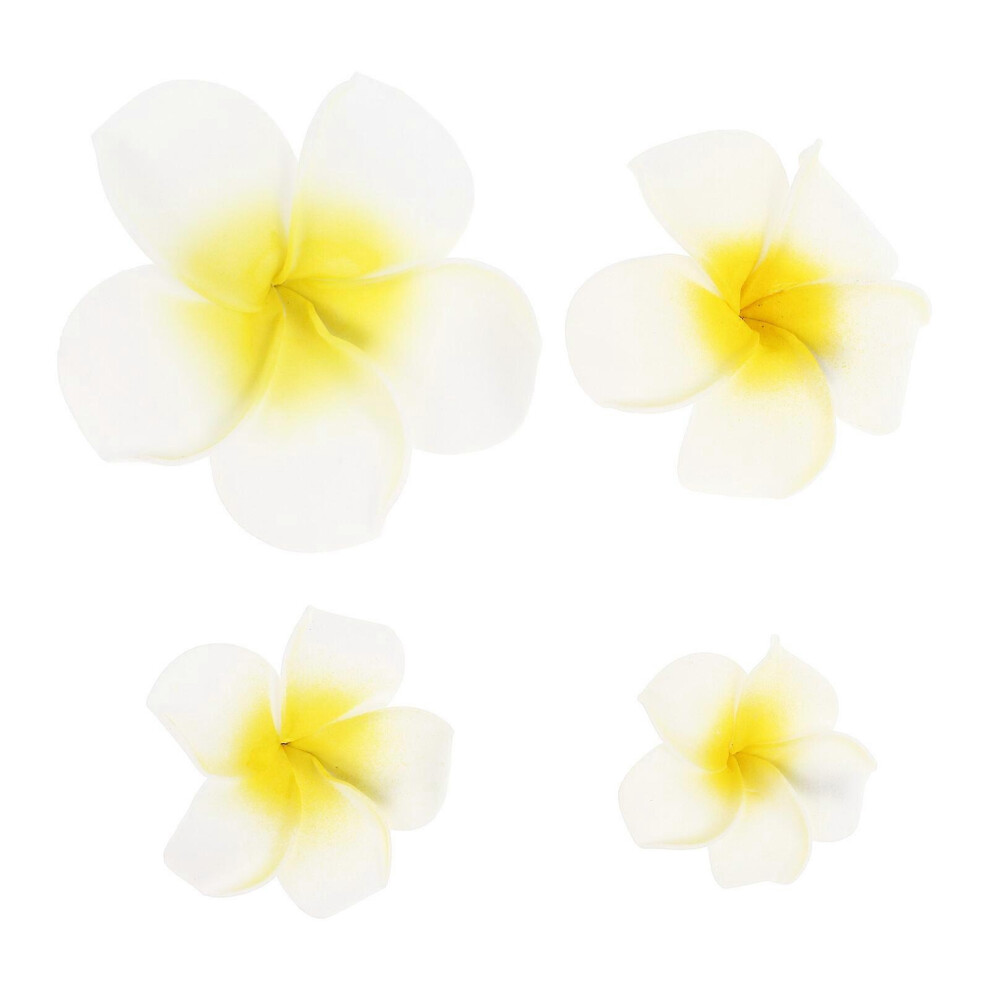 Kricely (As Show, One Size) 4Pcs Hawaiian Flowers Hair Clips Bridal Barrette Tropical Beach Wedding Plumeria Flower Women Party Bridal Orchid Hairclip Hairpin