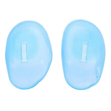 (As show, One size) 1 Pair Ear Protection Tool Silicone Ear Shield Ear Protector Cover for Hair Salon Dye Hair (Sky Blue)