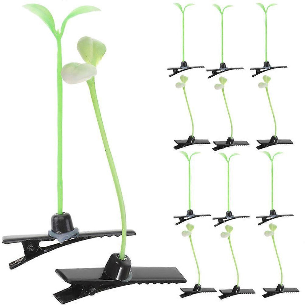 Kricely (As Show, One Size) 50Pcs Small Hair Clips Bean Sprout Hairpins Plant Hairpins Girls Cute Hair Accessories