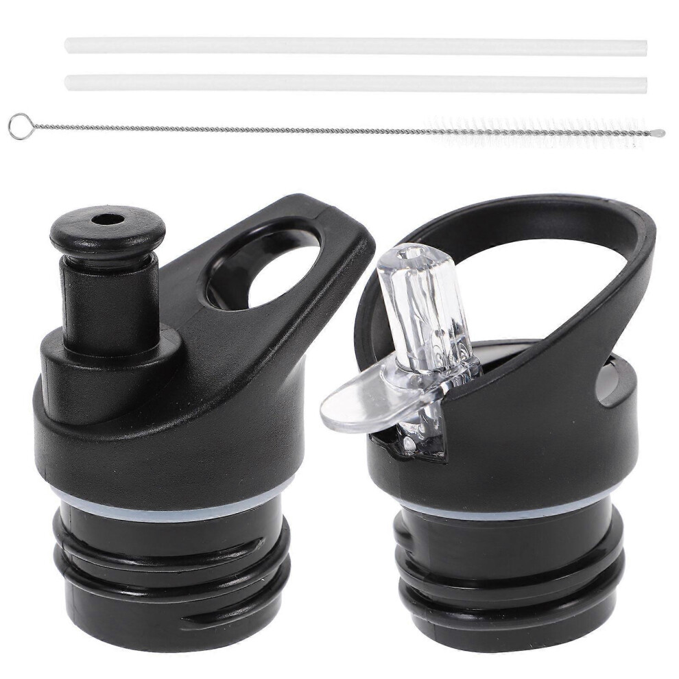 Kricely (As Show, One Size) 2Pcs Portable Suction Nozzle Cover Plastic Bottle Lid Practical Vacuum Bottle Nozzle Cover For Daily Use (Black, Random Style)