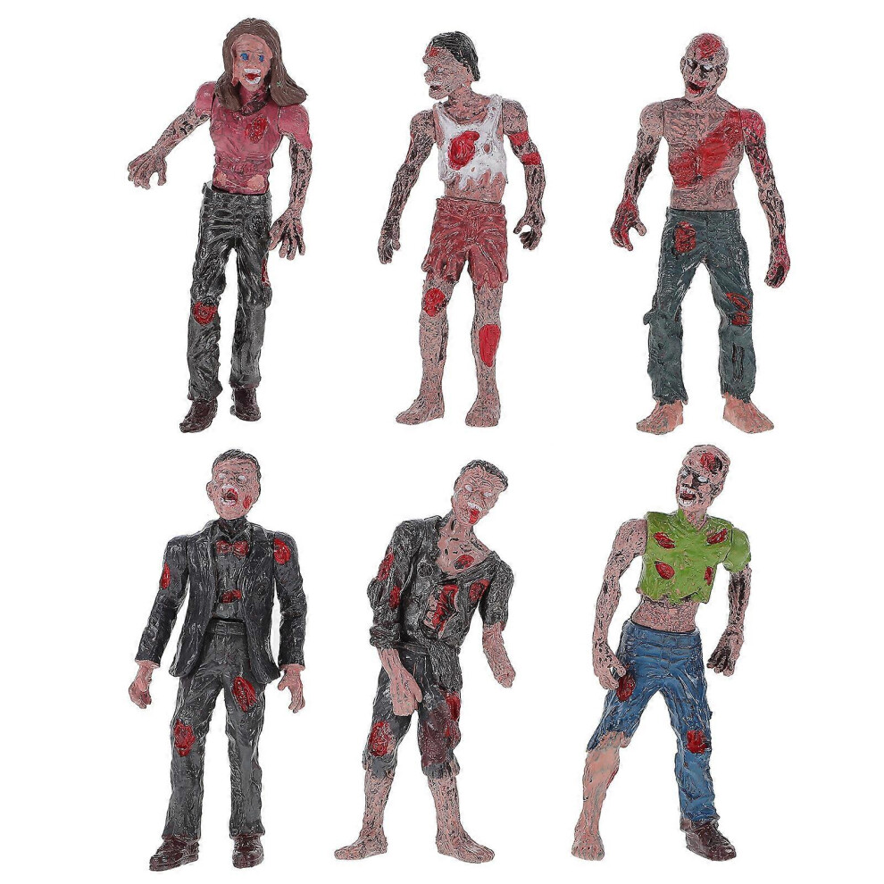 Kricely (As Show, One Size) 6 Pcs Zombie Dolls Static Models Figures Toys For Boys