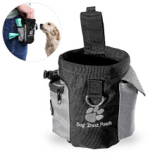 (As show, One size) UEETEK Dog Treat Pouch Pet Hands Free Training Waist Bag Drawstring Carries Pet Toys Food Poop Bag Pouch