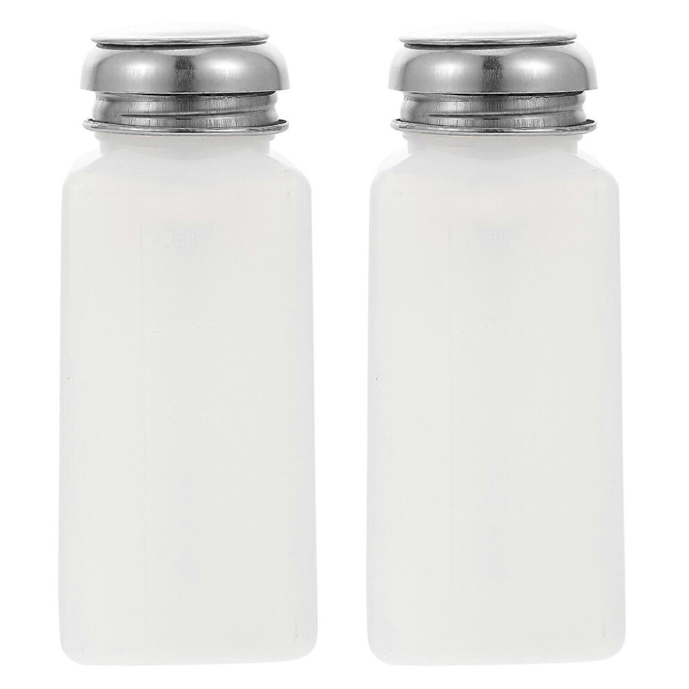 Kricely (As Show, One Size) 2Pcs 250Ml Anti-Static Pressure Alcohol Bottle Pump Dispenser For Storing Liquid Alcohol (White) White