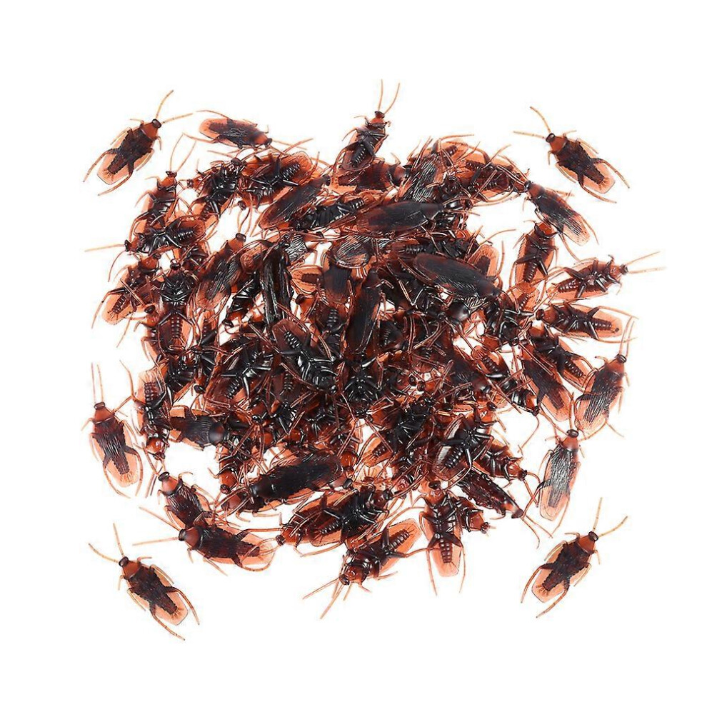 Kricely (As Show, One Size) 60Pcs Fake Roach Simulation Cockroaches Prank Novelty Plastic Cockroach Bugs Look Real For Halloween (Brown) Brown