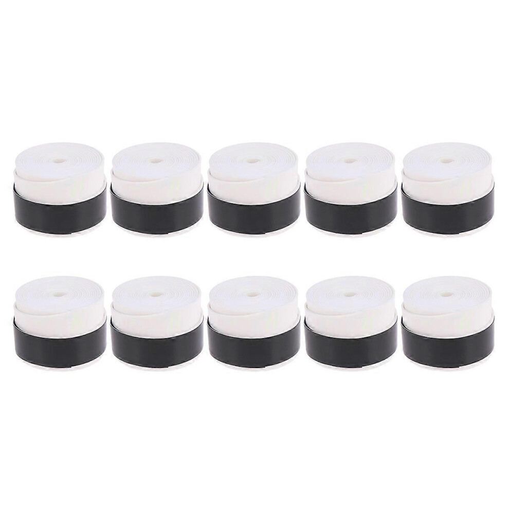 Kricely (As Show, One Size) 10Pcs Racket Grip Anti Perforated Super Absorbent Tennis Squash Racket Badminton Overgrip Sweat Band White
