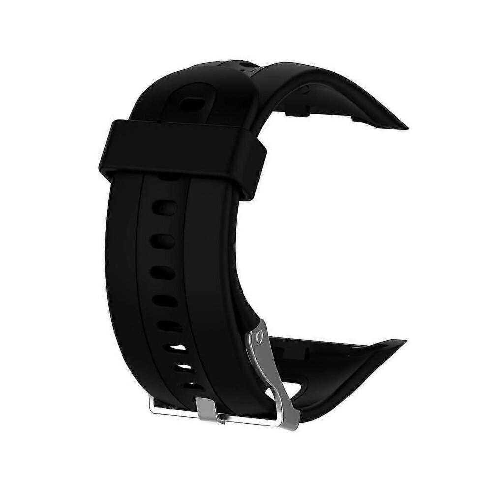 (Black) Silicone Sport Wrist Strap For Garmin Forerunner 10 / 15