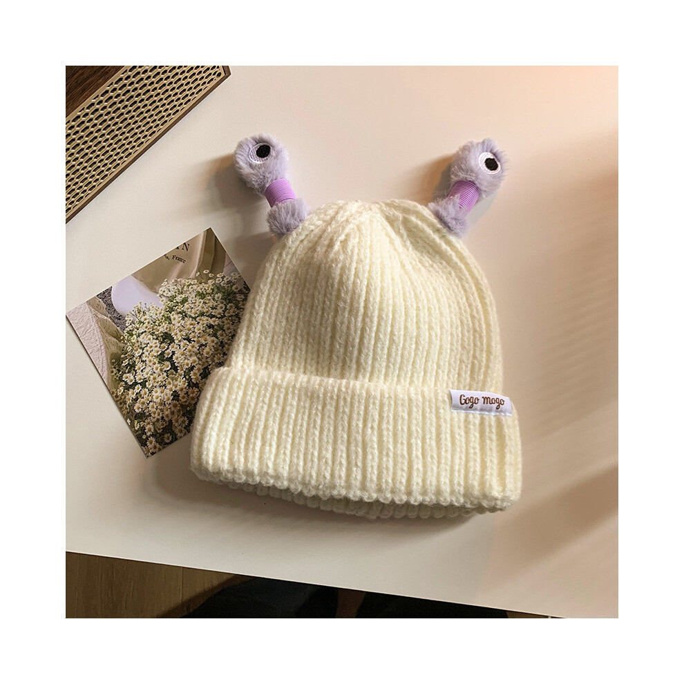 (Milk White)Bonnet grenouille unique et doux pour tous les genres parfait pour les saisons automne et hiver