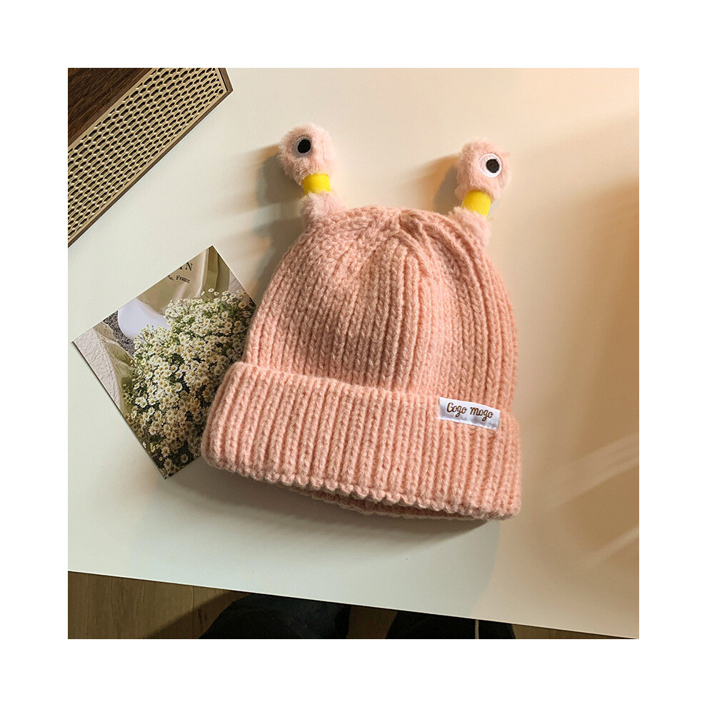 (Light Pink)Bonnet grenouille unique et doux pour tous les genres parfait pour les saisons automne et hiver
