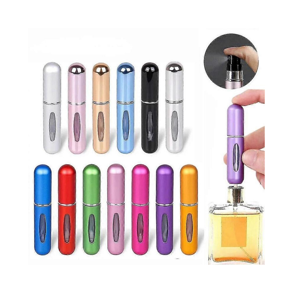 (frosted, Gold) 5ml Travel Refillable Perfume Atomizer Mini Perfume Bottle Container Portable Spray Bottle Underfill Empty Travel Bottl Tool