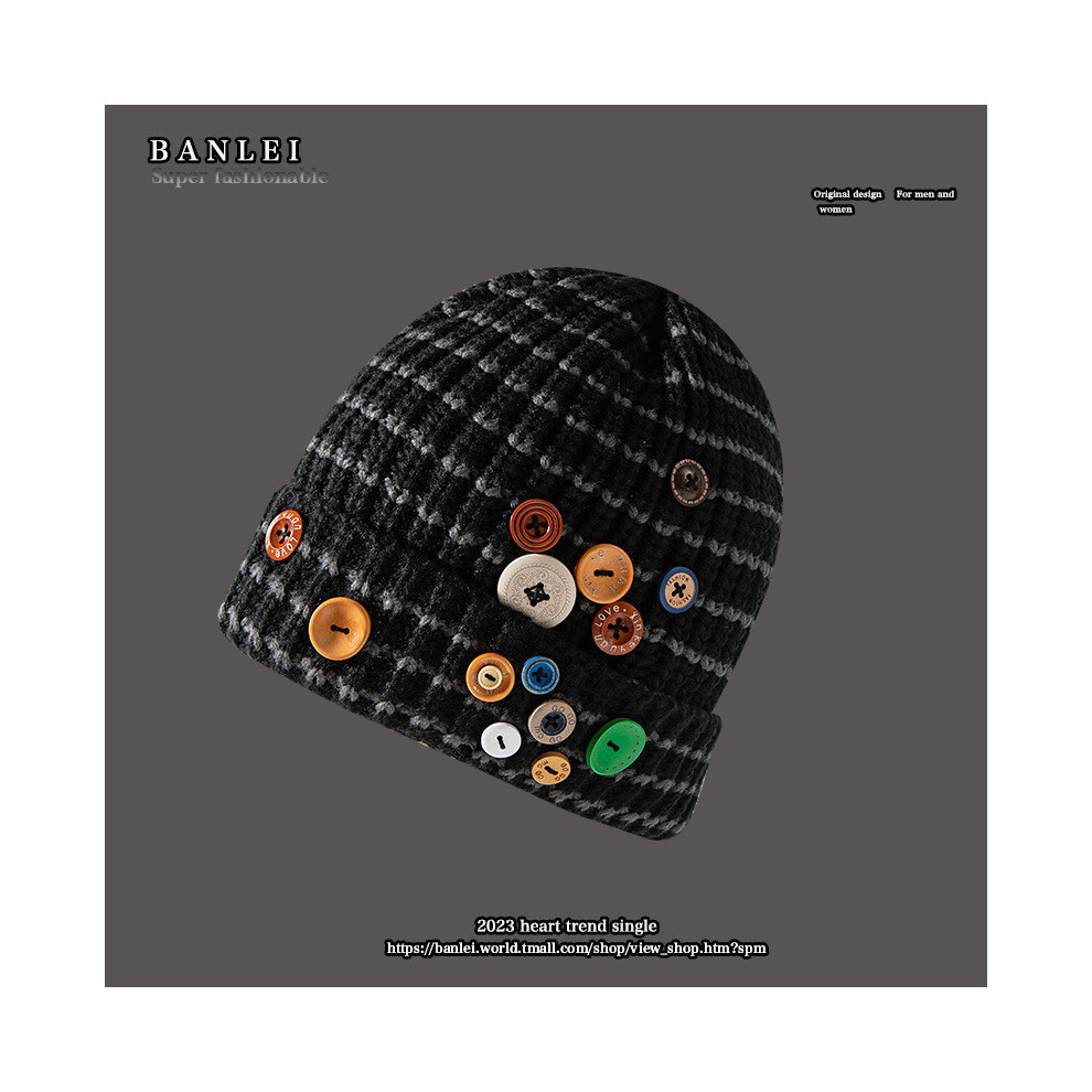 (Dark Gray)Casquette tricotée d'inspiration vintage pour adultes protection oreille décontractée automne hiver chapeau