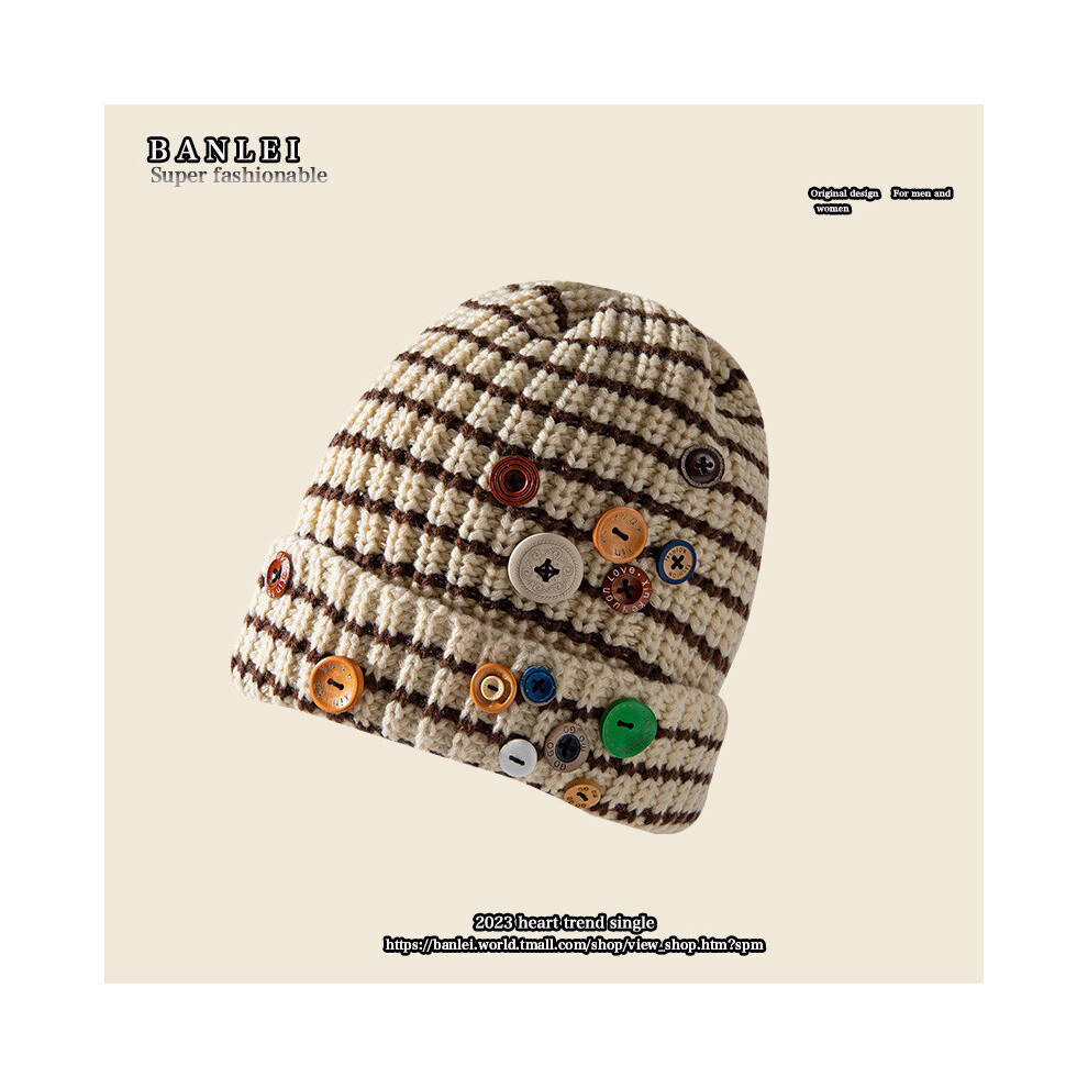 (Khaki)Casquette tricotée d'inspiration vintage pour adultes protection oreille décontractée automne hiver chapeau