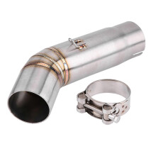 (As show, One size) Motorcycle Full Exhaust System Vent Middle Pipe Connect for Suzuki GSX- R600/GSX-R750 K8 2008