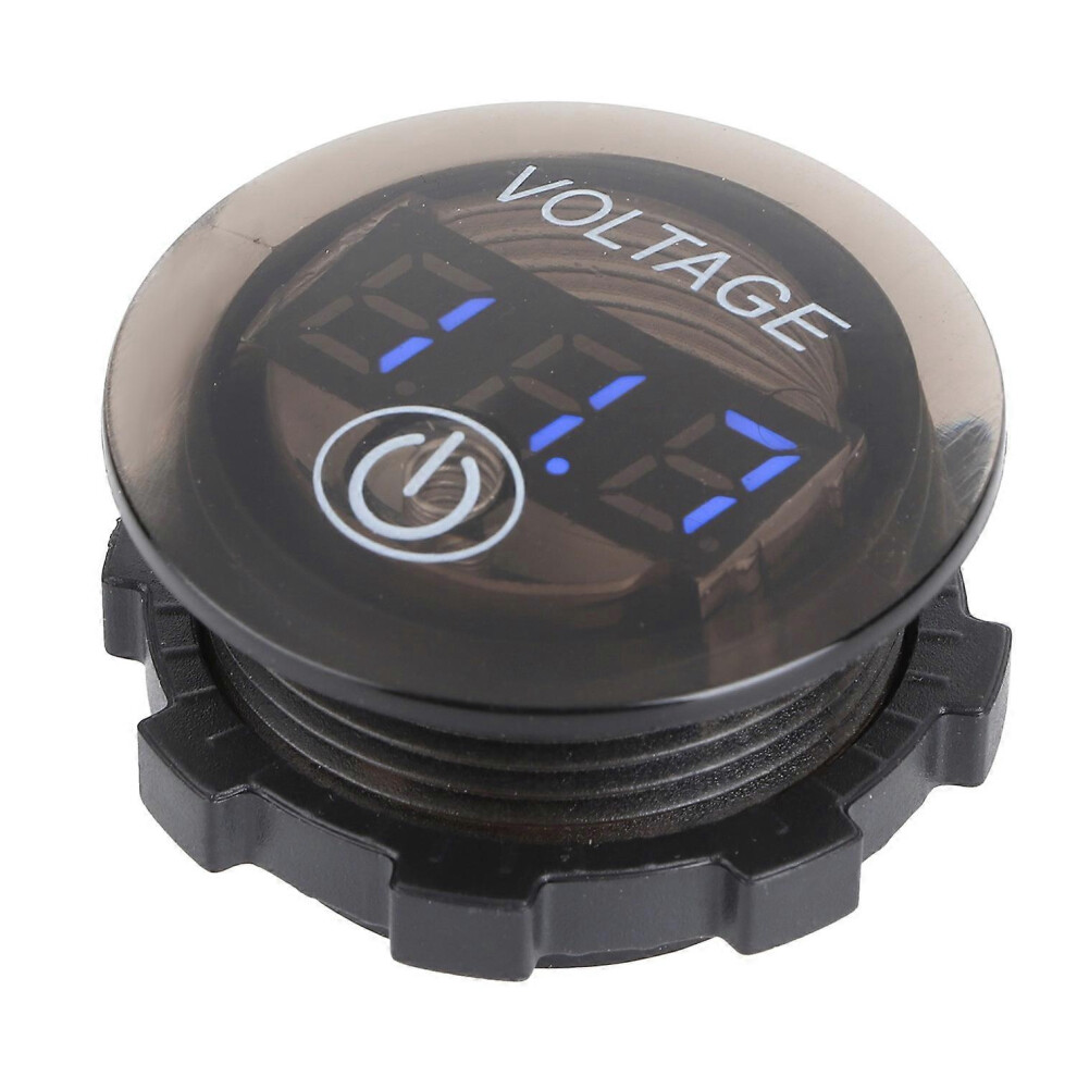 (As Show, One Size) Universal Led Dc Digital Voltmeter Voltage Meter Car Battery Gauge 12Â24V W/ Touch Switchblue 6909775575888