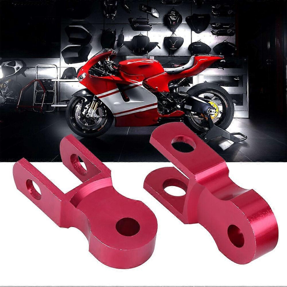 (As Show, One Size) 2Pcs Universal Motorcycle Damping Heighten Device Shock Absorbers 5Cm Chassis (No Screw) Red 6909775638842