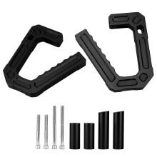 (As show, One size) Car Road Front Grab Handle Aluminum Alloy Replacement for Jeep Wrangler JK 2007‑2018Black
