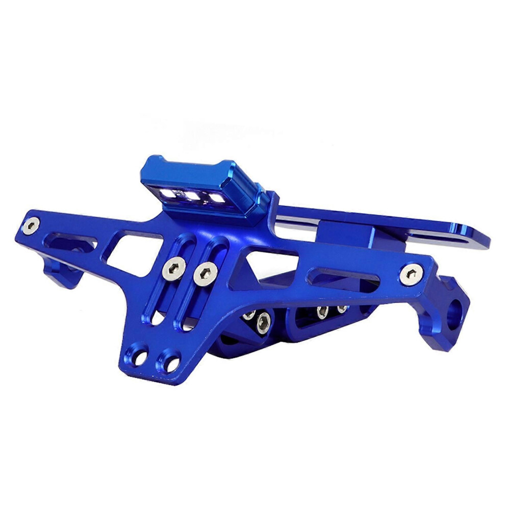 (As Show, One Size) Adjustable Telescopic Aluminum Alloy Bracket License Plate Holder With Led For Motorcycle Light 6909775639047