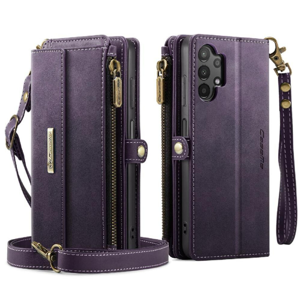 (Purple) Wallet Case For Samsung Galaxy A13 With Card Slots Pu Leather Detachable Stra Rfid Blocking Purple 764544249188