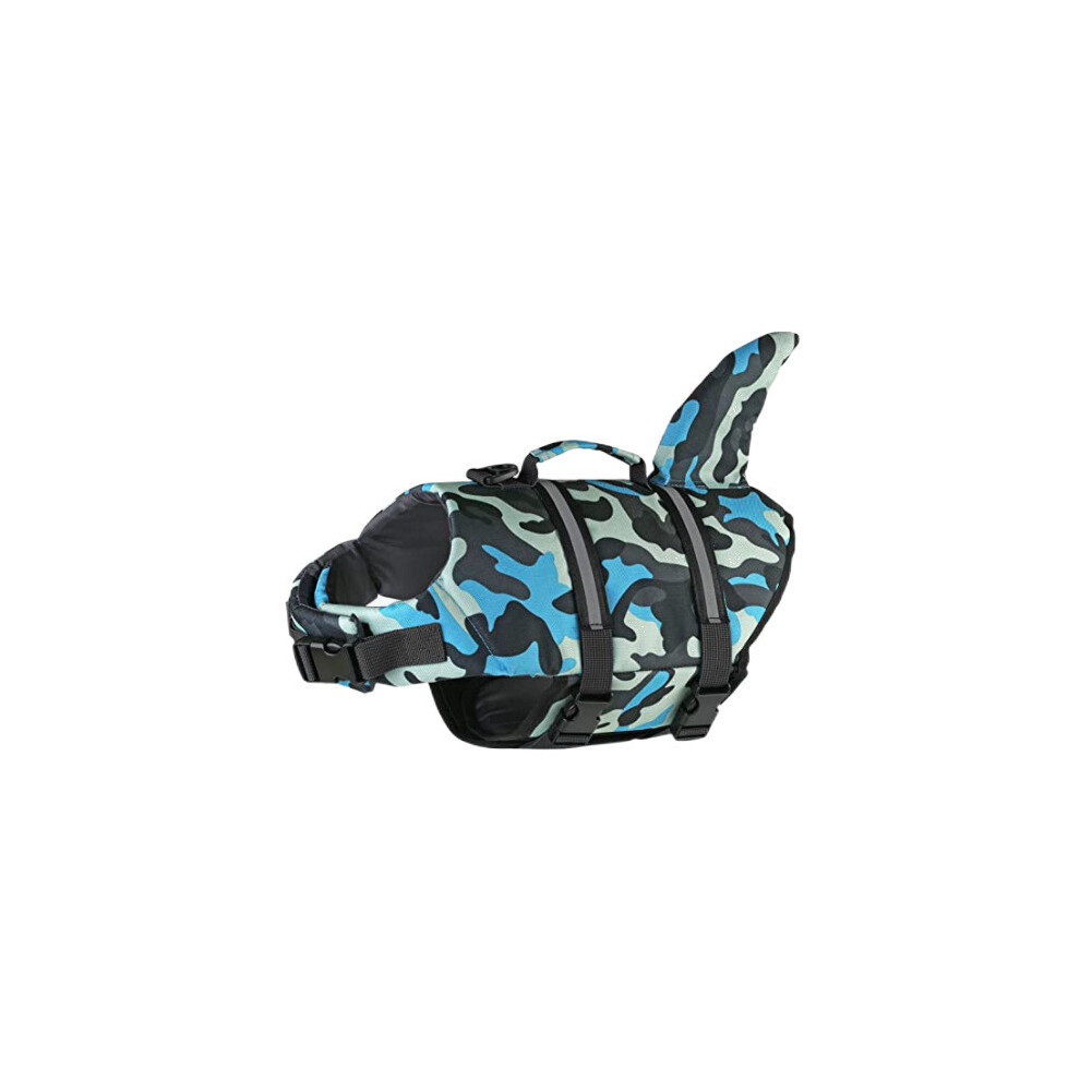(Blue Camouflage,L)Gilet de sauvetage chien mignon et fonctionnel style sirène et camouflage ajustement parfait