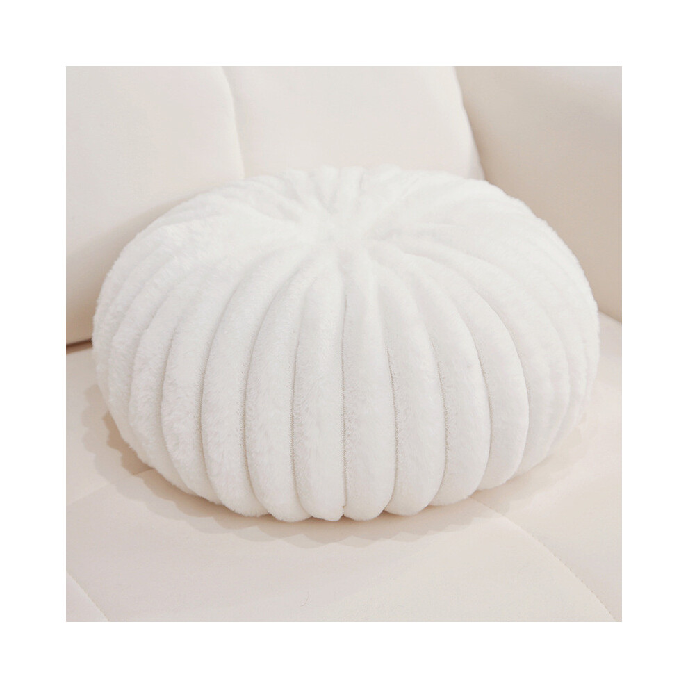 (White)Peluche forme citrouille canapé coussin jet oreiller cadeaux fournitures décoration