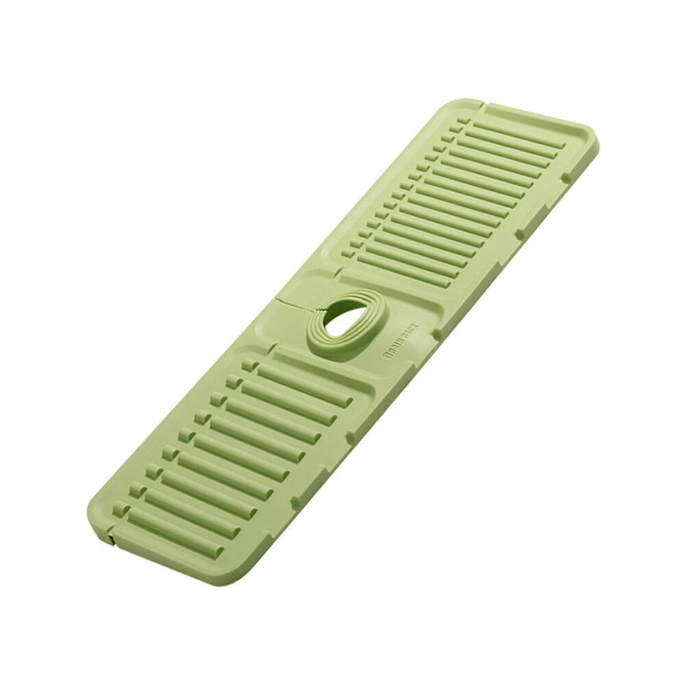 (Green) Faucet Mat for Kitchen Sink -  Premium Silicone Splash Guard with Fast Drying Properties - Protective Sink Tray Ideal