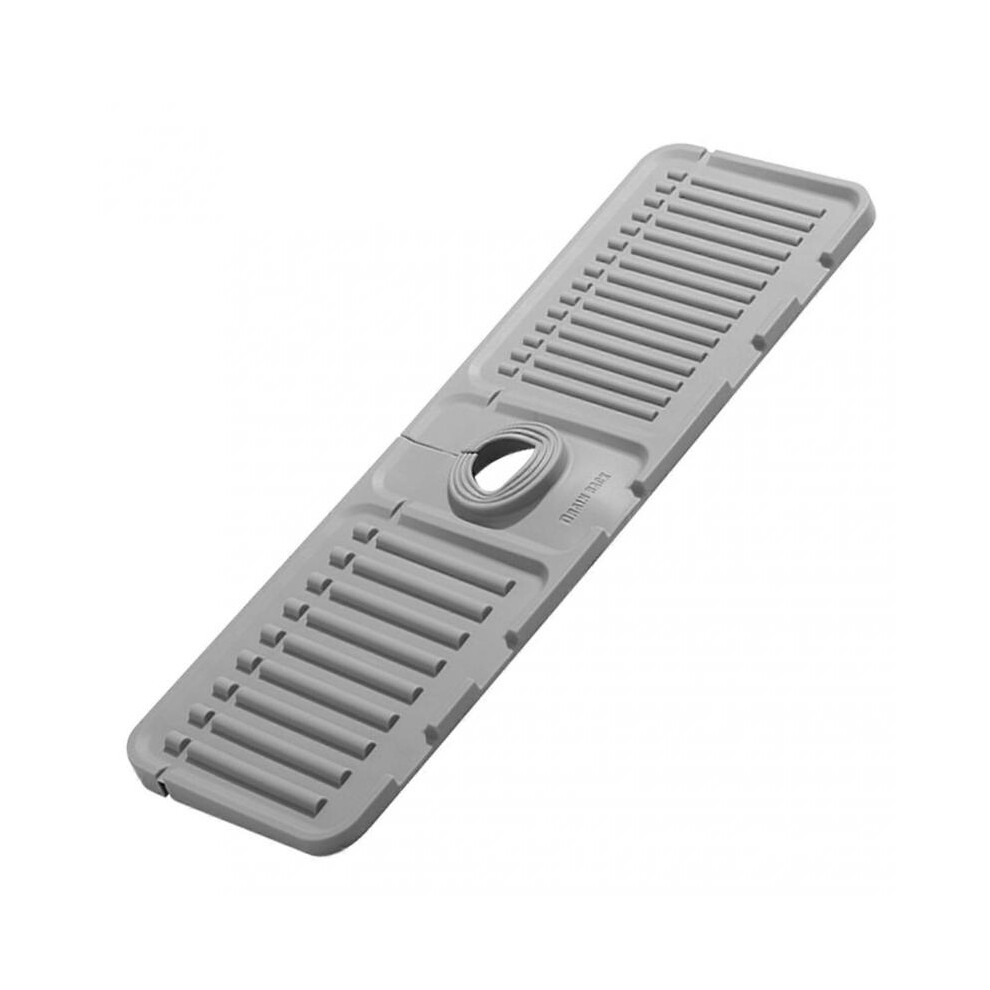 (Grey) Faucet Mat for Kitchen Sink -  Premium Silicone Splash Guard with Fast Drying Properties - Protective Sink Tray Ideal