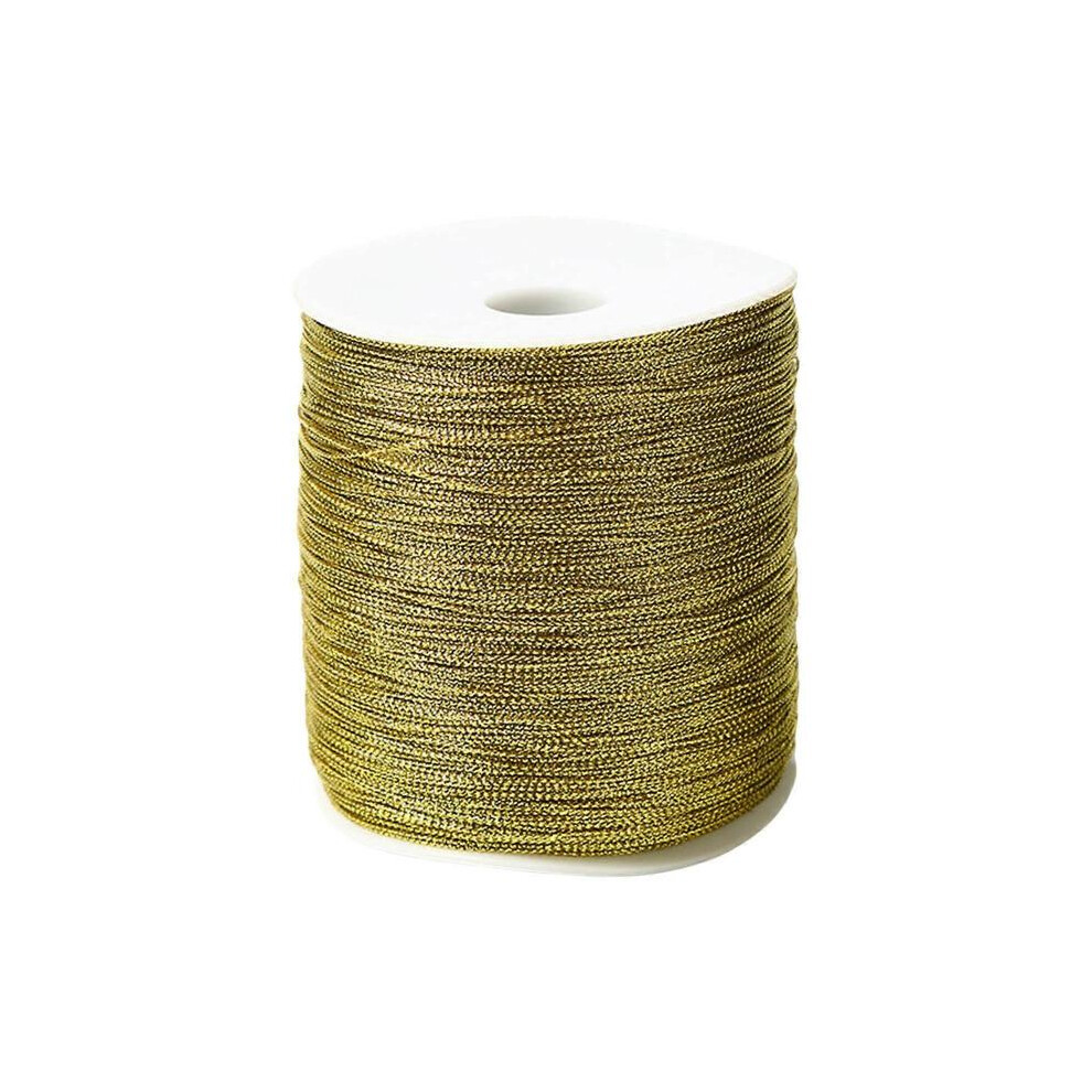 (Bronze 1.5mm) Metallic Stretch Cord Elastic Cords Braided Beading Cord Gold Elastic String for Craft Making Gift Wrapping Decoration