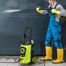 DURHAND 1800W Power Washer - 150 Bar, 510 L/h, Green; 0-75 Adjustable Nozzle, Hose Reel & Complete Kit (845-866V71GN)